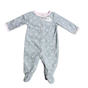 Carter's Baby Girl Polka Dot Unicorn Fleece Footed Pajamas Size Newborn